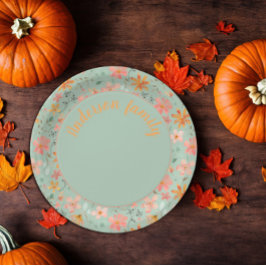 緑のフローラ水の色オレンジの名前 ペーパープレート