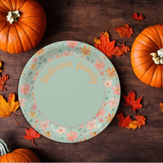 緑のフローラ水の色オレンジの名前 ペーパープレート