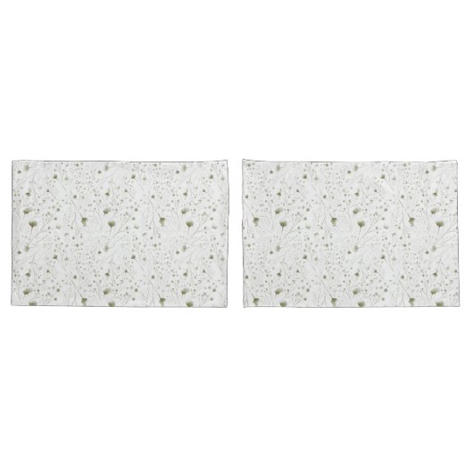 緑のフローラ水の色 – 自然インスパイア寝具 枕カバー (バックセット)