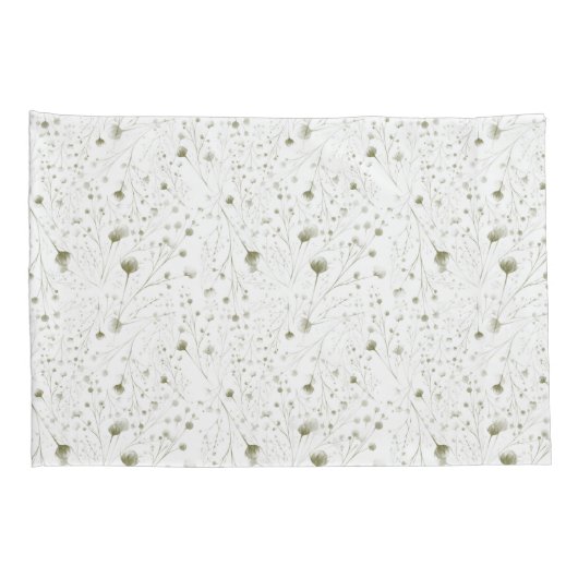 緑のフローラ水の色 – 自然インスパイア寝具 枕カバー (裏面-右)