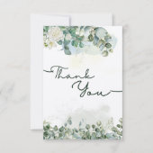 緑のフローラ水カラーサンキューカード サンキューカード (正面)