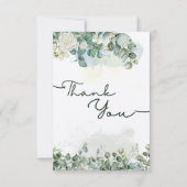 緑のフローラ水カラーサンキューカード サンキューカード (裏面)