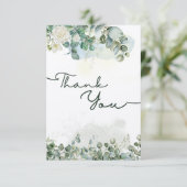 緑のフローラ水カラーサンキューカード サンキューカード (スタンド正面)