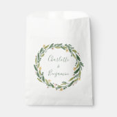 緑のフローラ水色の緑のカスタムウェディング フェイバーバッグ (正面)