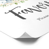 緑のフローラ白象の赤ちゃんシャワーの好意 ポスター (角)