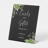 緑のフローラ白黒のカードとギフト 台座サイン (正面)