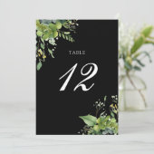 緑のフローラ白黒のテーブル番号 サンキューカード (スタンド正面)