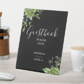 緑のフローラ白黒ゲストブック 台座サイン (インサイチュ)