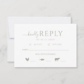 緑のフローラ素朴の結婚親切な回答 出欠カード (正面)