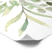 緑のフローラ結婚の歓迎サイン ポスター (角)