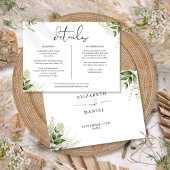 緑のフローラ結婚の詳細情報カード 招待状