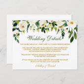 緑のフローラ結婚の詳細挿入カード ポストカード (正面/裏面)