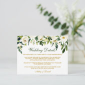 緑のフローラ結婚の詳細挿入カード ポストカード (スタンド正面)