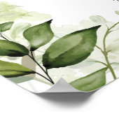 緑のフローラ結婚タイポグラフィの歓迎サイン ポスター (角)