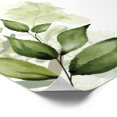 緑のフローラ結婚タイポグラフィの歓迎サイン ポスター (角)