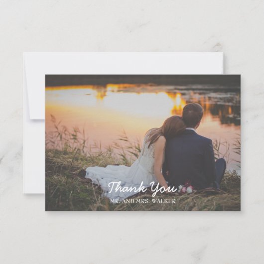 緑のフローラ結婚写真/シャワーサンキューカード サンキューカード (正面)