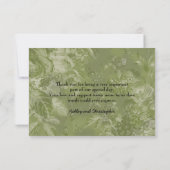 緑のフローラ結婚写真/シャワーサンキューカード サンキューカード (裏面)