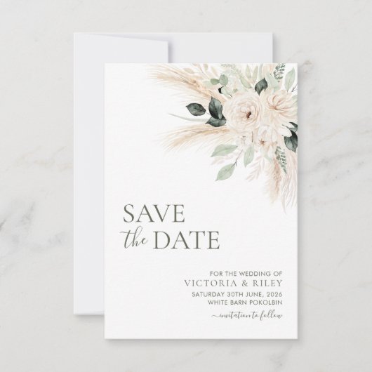 緑のフローラ結婚式の日付を保存するVICTORIA セーブザデート (正面)