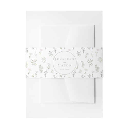 緑のフローラ結婚式招待状ベリーバンド 招待状ベリーバンド (正面例)