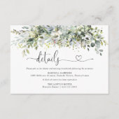 緑のフローラ結婚式詳細カード エンクロージャーカード (正面)