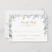 緑のフローラ結婚野花 出欠カード (正面)