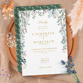緑のフローラ結婚野花 招待状