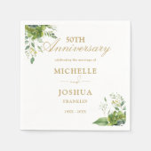 緑のフローラ結婚50周年 スタンダードカクテルナプキン (正面)