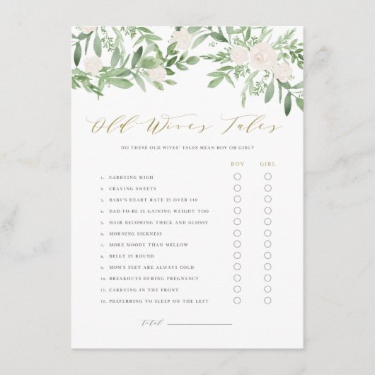 緑のフローラ老妻の物語ベビーシャワーカード エンクロージャーカード (正面)