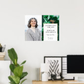 緑のフローラ葬儀お祝いのライフサイン ポスター (ホームオフィス)