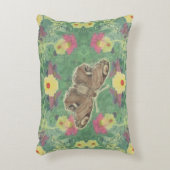 緑のフローラ蝶アクセント枕 アクセントクッション (正面(垂直))