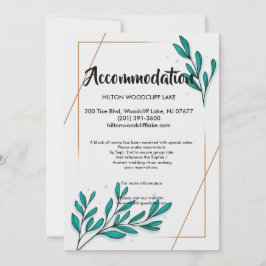 緑のフローラ金箔のレアシートエンクロージャ 招待状