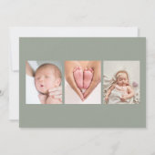 緑のフローラ4フォトベビー誕生 案内状 (裏面)