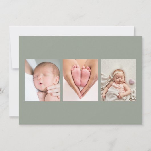 緑のフローラ4フォトベビー誕生 案内状 (裏面)