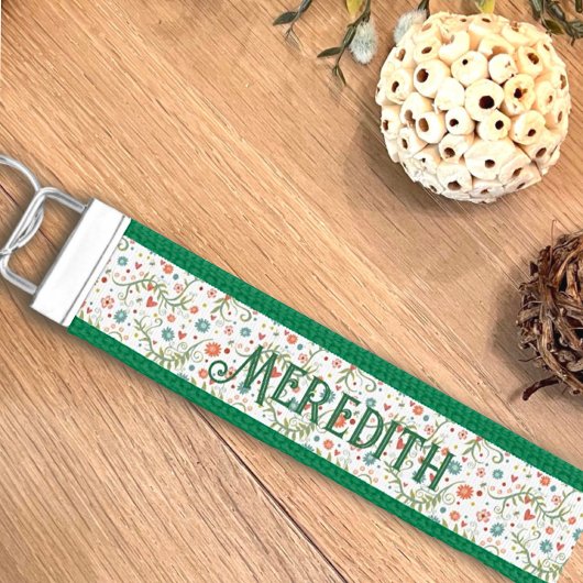 緑のフローラ」インスピレーション手首キーチェーン リストバンドキーホルダー