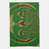 緑のフローラ キッチンタオル (縦)