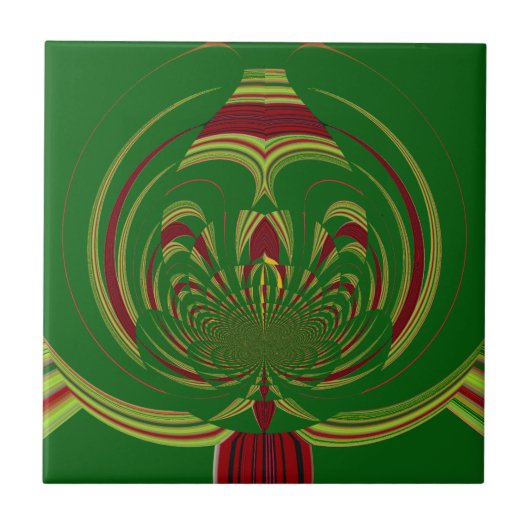 緑のフローラ タイル (正面)