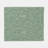 緑のフローラ フリースブランケット (正面(横))