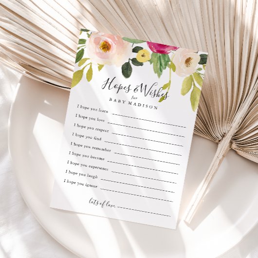 緑のフローラ·ベイビー·シャワー希望と希望のカード ポストカード
