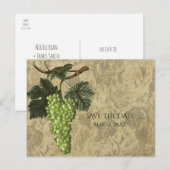 緑のブドウ畑の結婚式イベント 保存日付のお知らせ 案内ポストカード (正面/裏面)