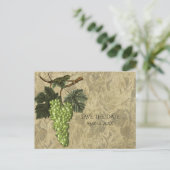 緑のブドウ畑の結婚式イベント 保存日付のお知らせ 案内ポストカード (スタンド正面)