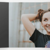 緑のブモダンロック5写真の卒業 三つ折り招待状 (内部中)