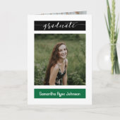 緑のブモダンロック5写真の卒業 招待状 (正面)