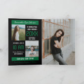 緑のブモダンロック5写真の卒業 招待状 (内部)