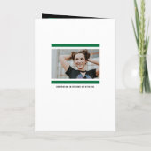 緑のブモダンロック5写真の卒業 招待状 (裏面)