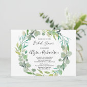 緑のブライダルシャワーの招待緑の水彩 招待状 (スタンド正面)