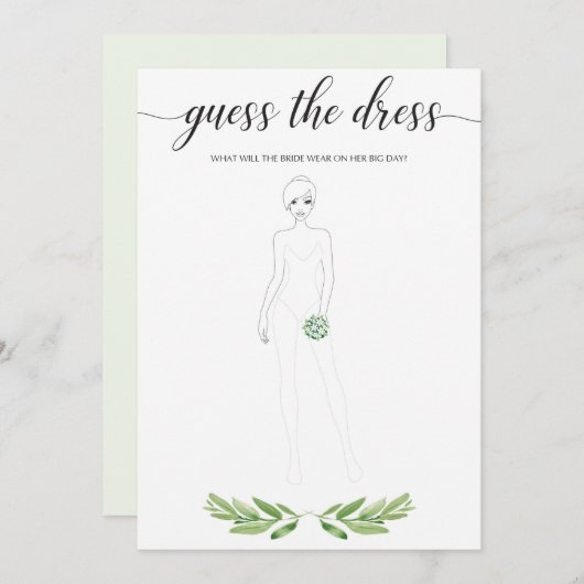 緑のブライダルシャワーはドレ結婚スを推測 (正面/裏面)