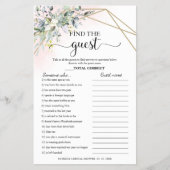 緑のブライダルシャワーを見つけるゲストゲームフライヤー チラシ (正面)