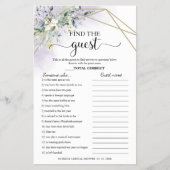 緑のブライダルシャワーを見つけるゲストゲームフライヤー チラシ (正面)