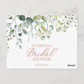 緑のブライダルシャワーアドバイスカード ポストカード (裏面)