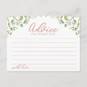 緑のブライダルシャワーアドバイスカード ポストカード (正面)